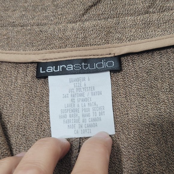 Laura Studio Neutral Tone Browns Wide Leg Preppy Business Professional Size 6 - Picture 8 of 12